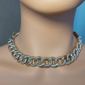 Chunky Goldtone Rope Link Chain Necklace 16-18"